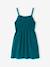 Cotton Gauze Strappy Dress for Girls beige+coral+emerald green 