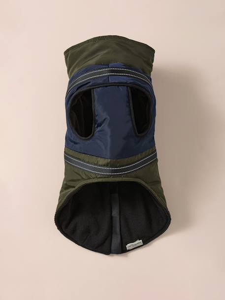 Lightweight jacket with dog zip and harness caramel 