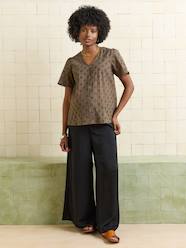 Maternity-Wide-Leg, Loose-Fitting Trousers for Maternity 