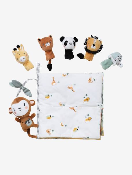 Activity Book + Velour Plush Toys, Tanzania white 