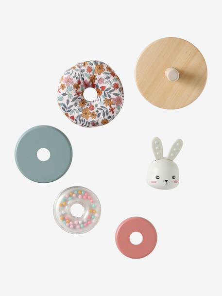 Rabbit stacking tower in FSC® wood white 