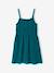 Cotton Gauze Strappy Dress for Girls beige+coral+emerald green 