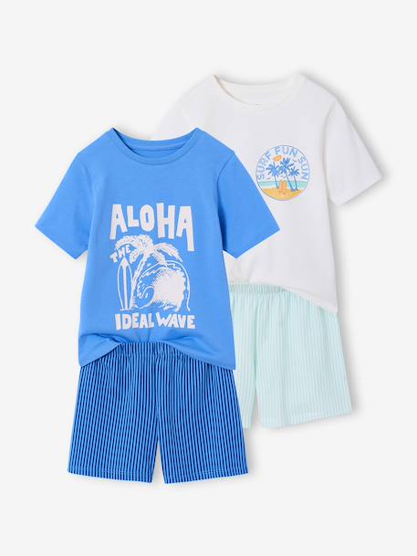 Pack of 2 surf pyjama shorts blue 