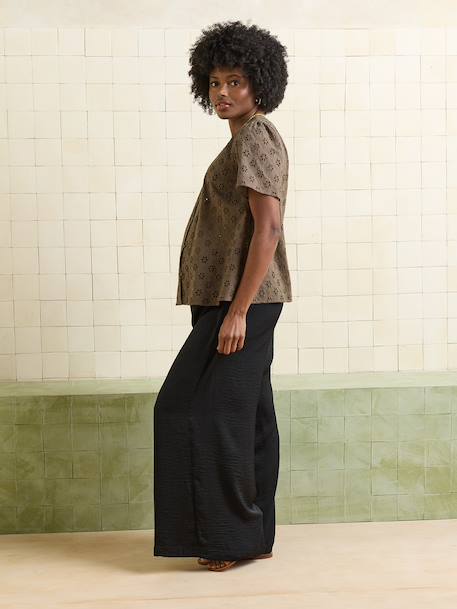 Wide-Leg, Loose-Fitting Trousers for Maternity black+denim blue+olive 