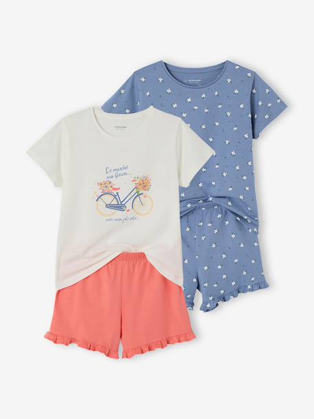 Pack of 2 cotton playsuits blue 