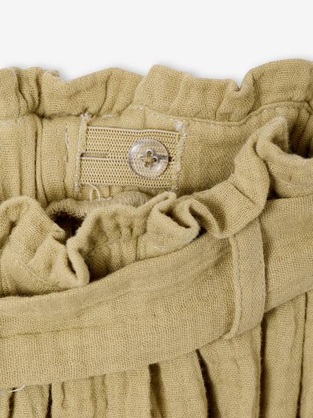 Mid-length skirt khaki 