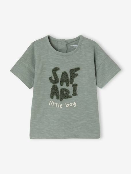 Boys' short-sleeved T-shirt sage green 