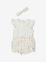 Baby-Bodysuit, short and band for head accessories for hair set 