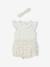 Bodysuit, short and band for head accessories for hair set ecru 