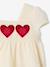 Crochet heart baby girl's dress ecru 
