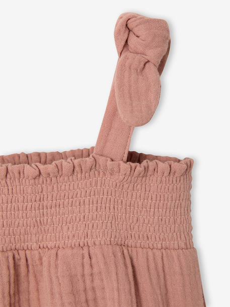 Romper with cotton braces clay beige 