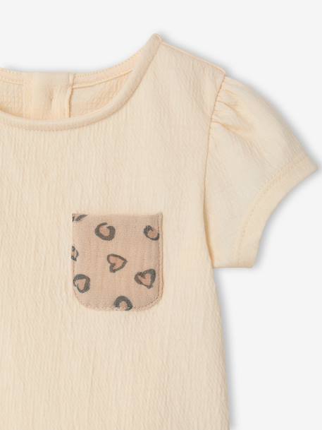Girl's short-sleeved T-shirt vanilla 