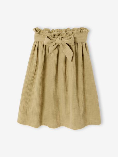 Mid-length skirt khaki 