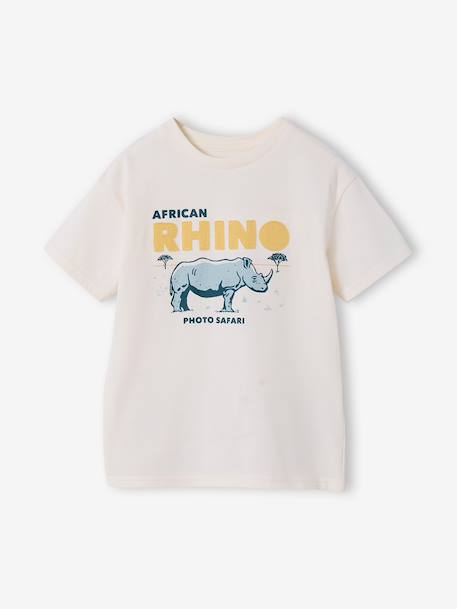 Cotton t-shirt and short set for boys ecru 