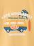 Boy's short-sleeved t-shirt anthracite+sky blue+yellow 