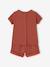Pack of 2 organic cotton pyjama shorts tomato red 