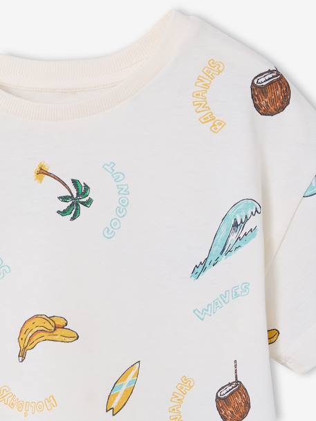 Short-sleeved T-shirt aqua green+white 