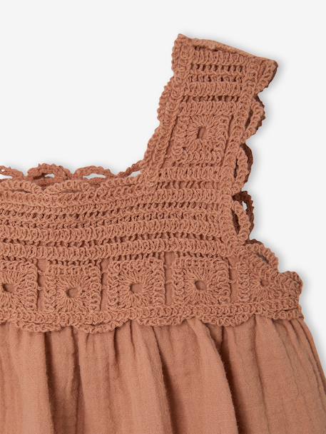 Sleeveless baby girl dress old rose 