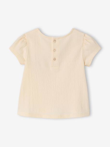 Girl's short-sleeved T-shirt vanilla 