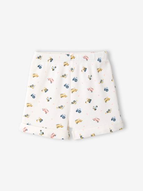 Pack of 2 organic cotton pyjama shorts tomato red 