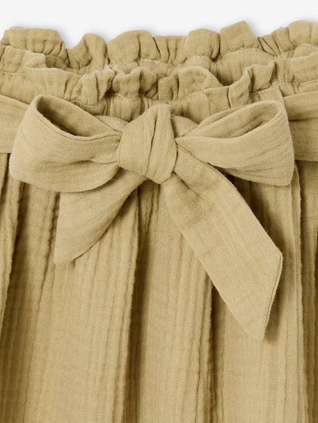 Mid-length skirt khaki 