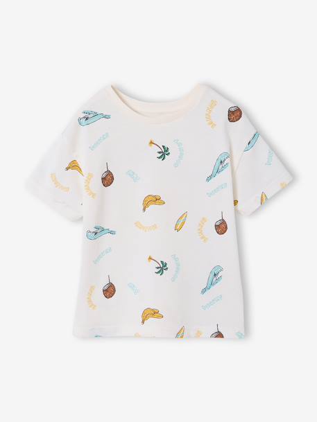 Short-sleeved T-shirt aqua green+white 
