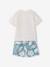 Cotton t-shirt and short set for boys ecru 