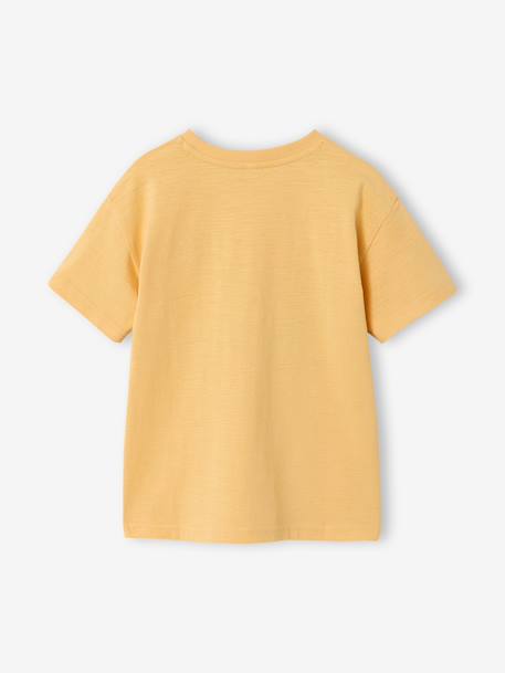Boy's short-sleeved t-shirt anthracite+sky blue+yellow 