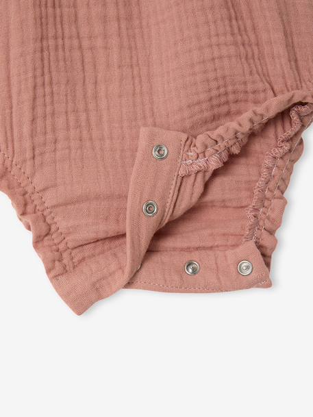 Romper with cotton braces clay beige 