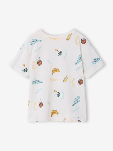 Short-sleeved T-shirt aqua green+white 