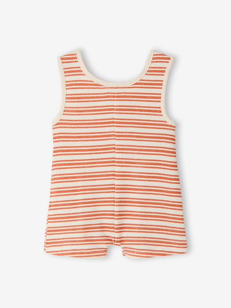 Striped baby playsuit ecru 