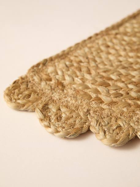 Jute half-moon bowl mat beige 