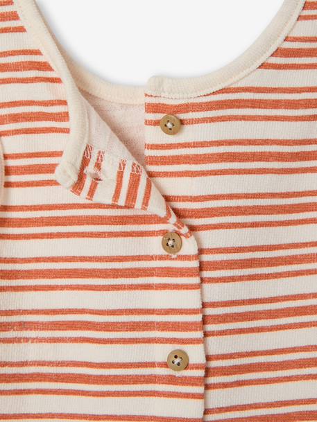 Striped baby playsuit ecru 