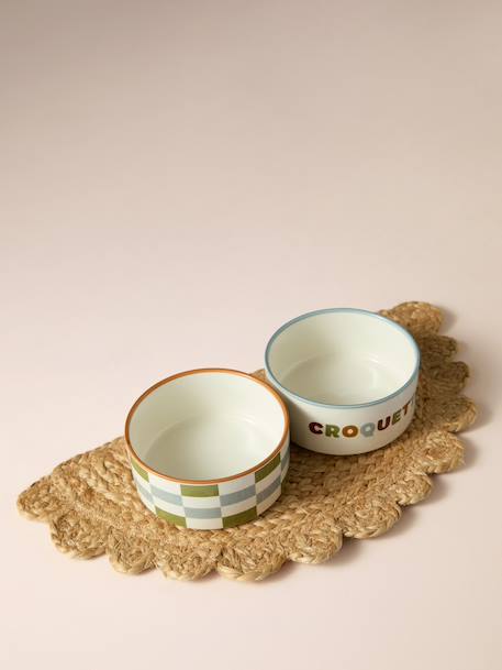 Jute half-moon bowl mat beige 