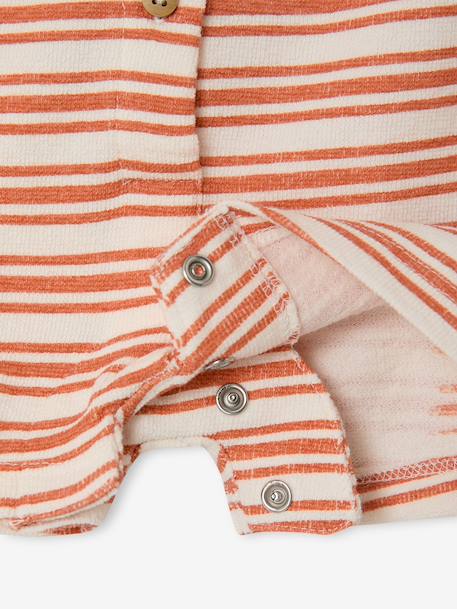 Striped baby playsuit ecru 