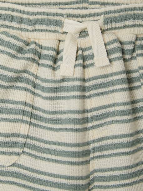 Honeycomb striped baby boy's shorts striped white 