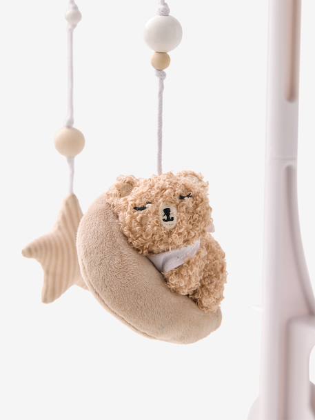 Musical mobile in fabric and velvet beige 