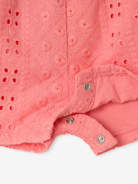 Girl's playsuit with embroidery electric blue+sweet pink 