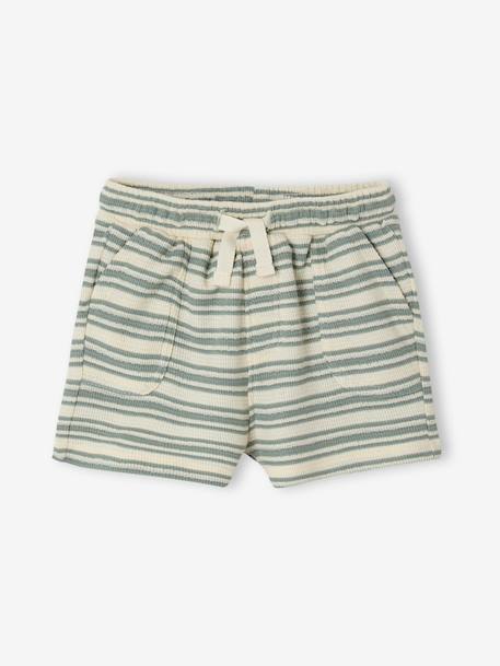 Honeycomb striped baby boy's shorts striped white 