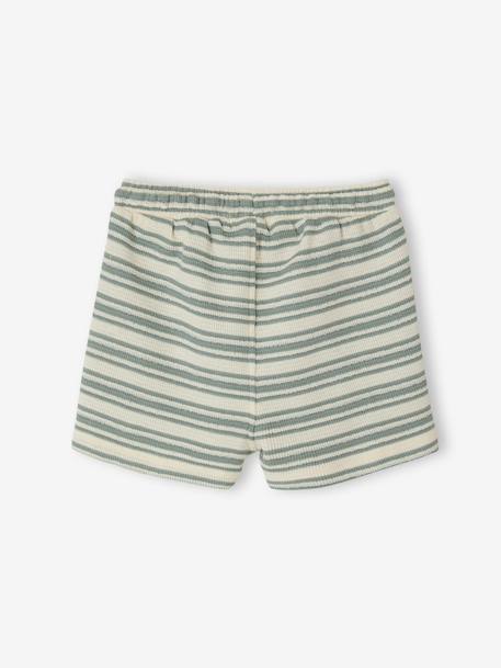 Honeycomb striped baby boy's shorts striped white 