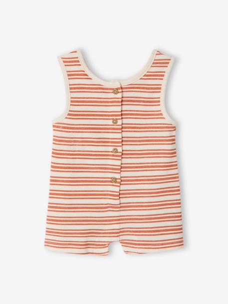 Striped baby playsuit ecru 