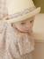 Baby girl's straw hat with ribbon sandy beige 
