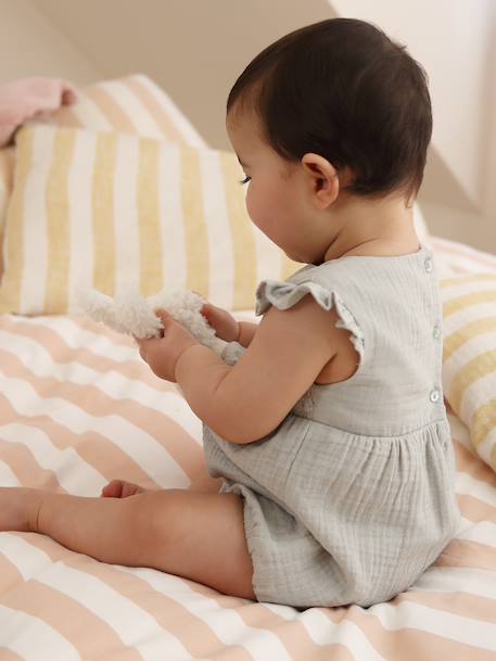 Cotton Gauze Romper for Girls sage green 