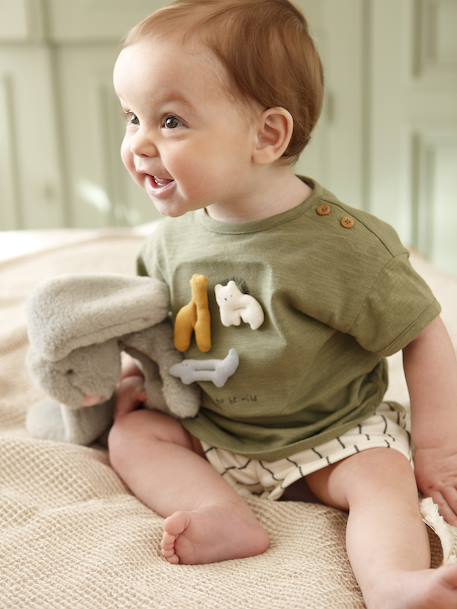 Set of 2 cotton pieces for boys khaki 