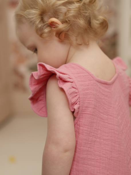 Girl's short jumpsuit rose 