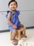 Girl's playsuit with embroidery electric blue+sweet pink 