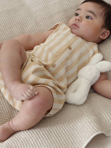 Sleeveless romper for baby boys yellow 