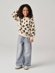Girls-Wide-Leg Jeans, Frayed Hems, for Girls