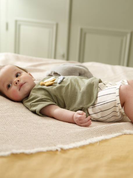 Set of 2 cotton pieces for boys khaki 