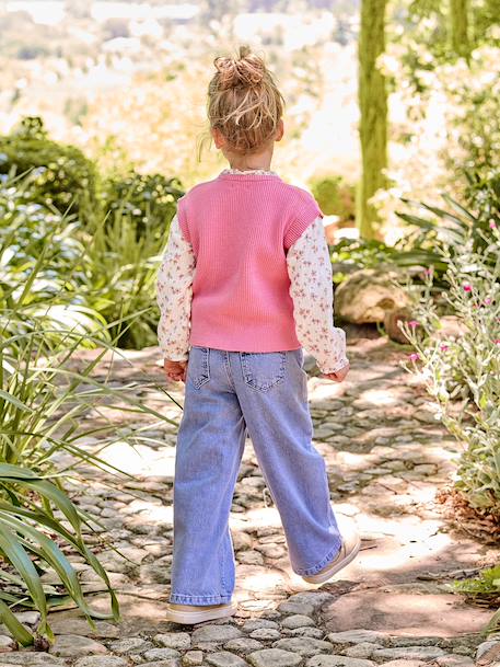 Embroidered Susan wide-leg jeans for girls bleached denim+deep blue+denim blue+medium blue 